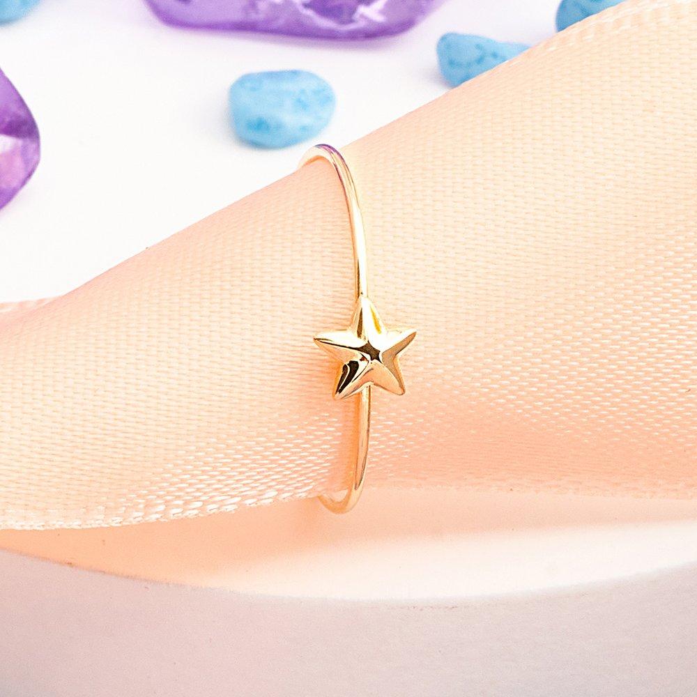 14K Mini Star Miss Ring Real Gold Ring