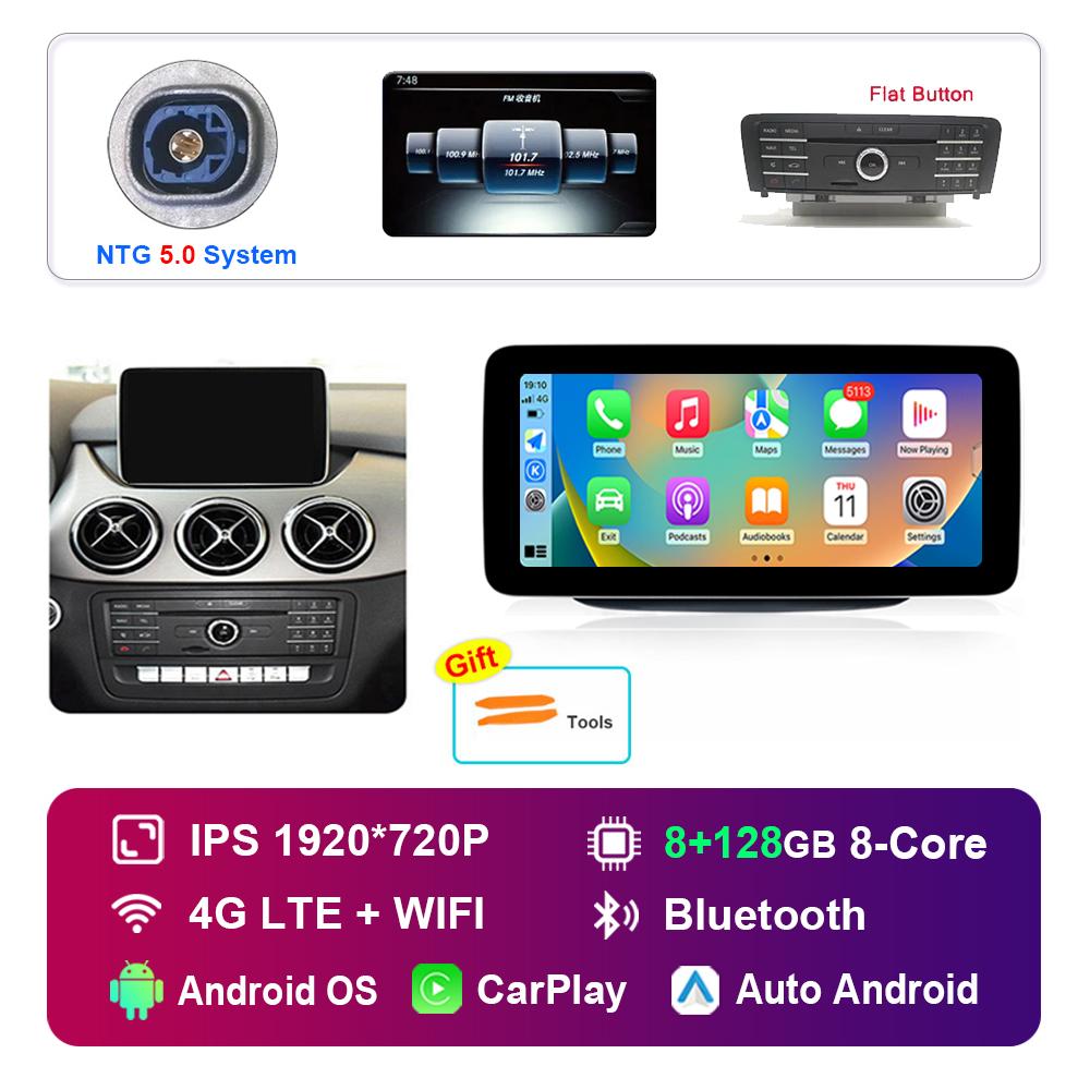 10.25 Inch 1920*720P for Benz B-Class W246 W245 2011 - 2019 NTG 4.0 4.5 System Android Car Radio Multimedia Player GPS 4G WiFi