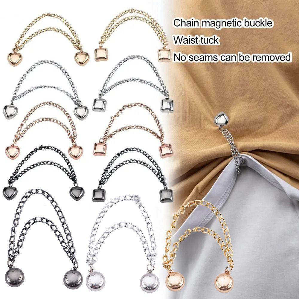 1pc New Rolled Edge Leg Fixing Clip Strong Magnetic Suction Adjustable Leg Cinching Artifact Seamless Leg Buckle Sleeve Shirt