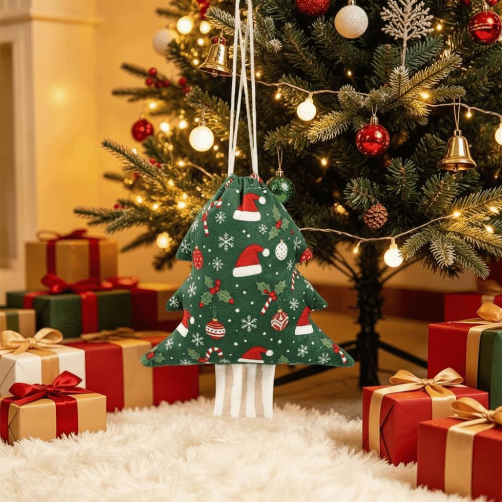 Flannel Drawstring Storage Bags Drawstring Design Pocket Christmas Bags Gift Giving