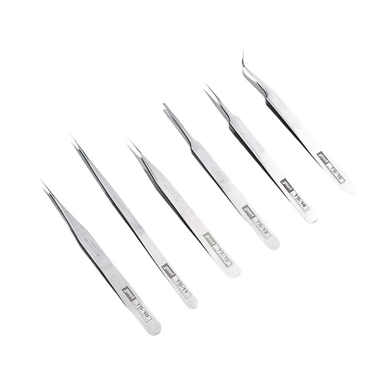6Piece Stainless Steel Tweezers Bent Straight Tweezers For Fine Work In Crafts