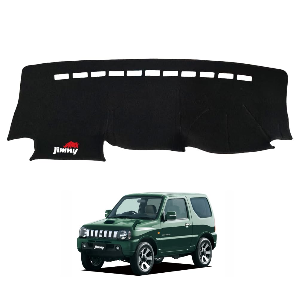 SAWAKAKI Dashboard Mat for Suzuki Jimny JB43 Sun Protective Polyester Logo Interior Custom Part JB23, JB33, - Protection, Anti-Deterioration, Mat,
