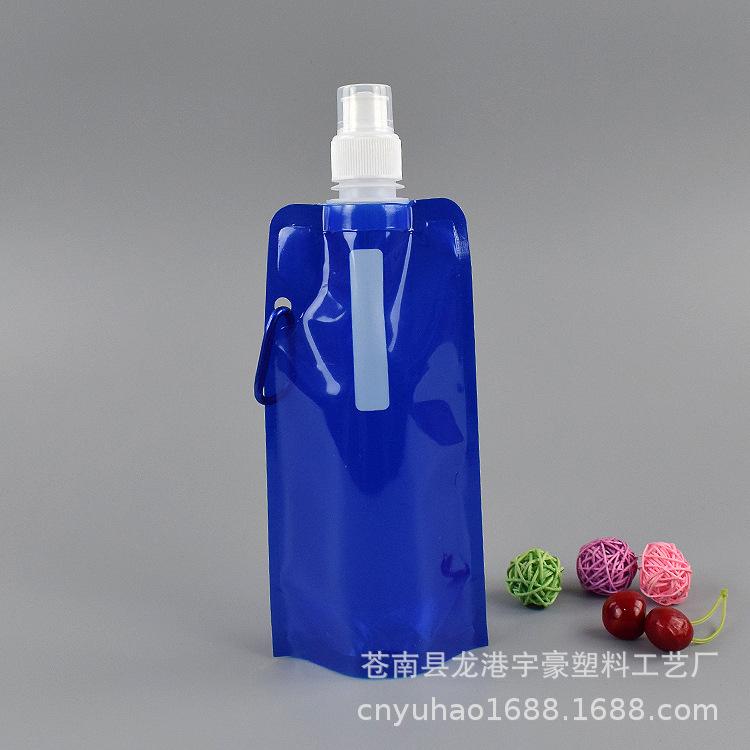 Foldable 500ml Water Bag for Mountain Climbing & Travel - Portable, Customizable Design, Plastic Drinking Kettle