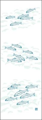 Tinturaria Anbo Toalha de Mão River Algodão Tingido Autêntico Tokuoka Feito no Japão 35cm x 100cm "Azul Ayu" 100%