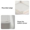 Food Tray White Stackable Round Edges Easy To Clean Spill Resistant Multipurpose Plastic Hot Pot
