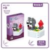 Factory Supply Children Puzzle Simulation Small Particles Potted Plant Building Block Lucky Cat Bulldog Assembly Animal Building Block