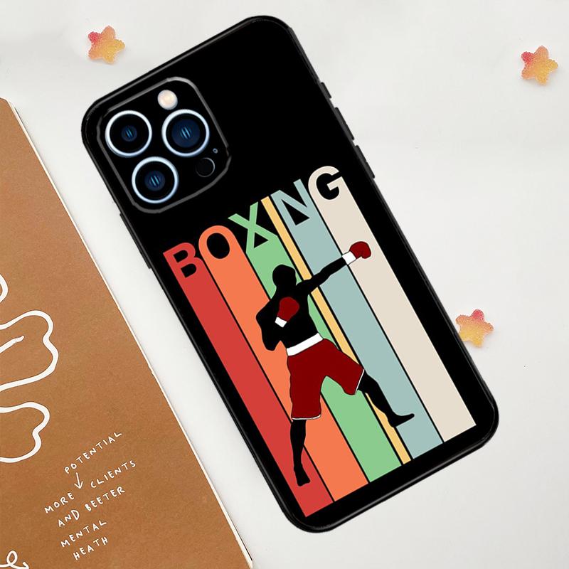 Boxing Art Case For iPhone 15 16 14 13 12 11 Pro Max Plus X XR XS Max 12 13 Mini Soft Bumper Cover