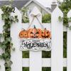 Halloween Themed Hanging Ornament Pumpkin Door Decor, Spooky Festive Wall for Party Holiday Decor Scene, Front Entryway Decoration, Trick or