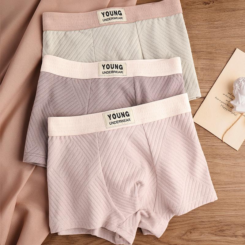 

Чоловіча білизна боксери з чистої бавовни Чоловічі боксери із середньою посадкою Текстуровані Японські молодіжні боксери Шорти Нижня білизна 2XL