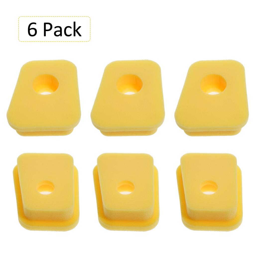 6 Pack Replacement Air Cleaner Foam Filter Sponge Cleaner Element for Lawn Mower Air Filters