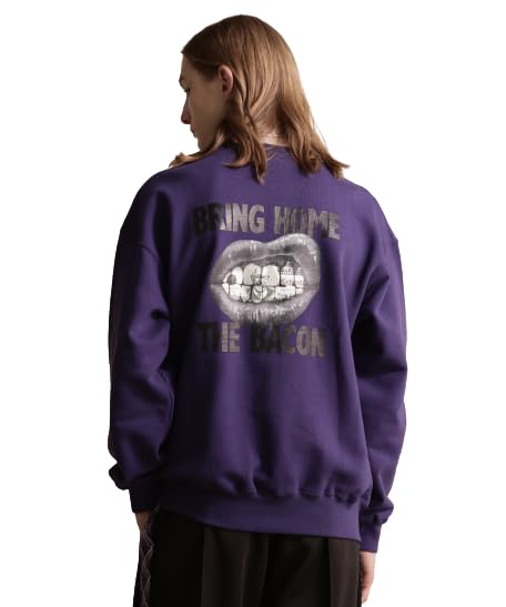 

Schott NYC Crew Neck Sweatshirt RIPS, Men s, Size XL, 080, Purple, 782-3232004