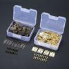 DRELD 60Pcs 16*13mm Cabinet Door Furniture Hinge Jewelry Wood Boxes Decorative Hinge Furniture Fittings +Screws +Storage Box