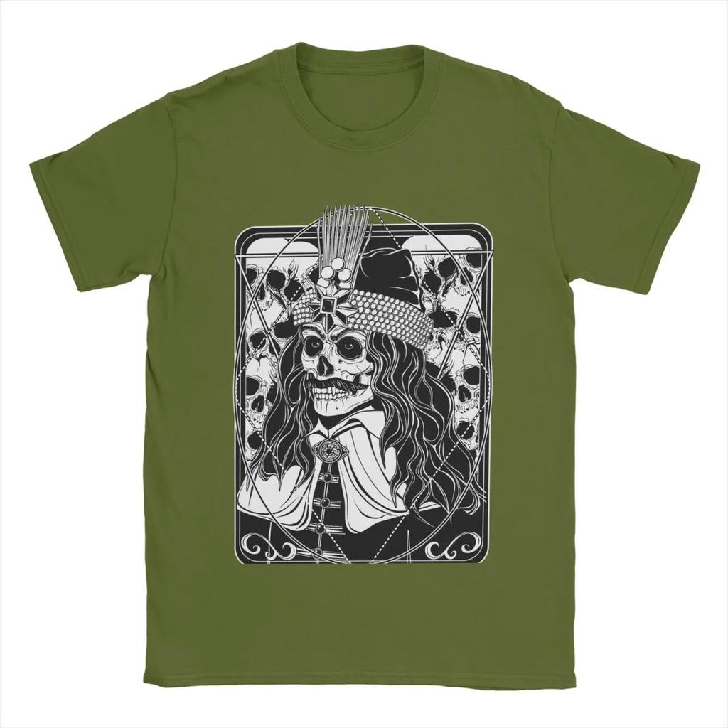 Men's T-Shirt Vlad Dracula A Skull Portrait Casual Pure Cotton Tee Shirt Short Sleeve T Shirts Crewneck Tops Graphic