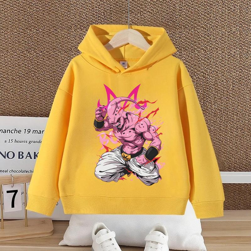 Dragon Ball Majin Buu Street Loose Hooded Sweatshirt - Anime-related Kids' Comfortable Coat for the Digital World