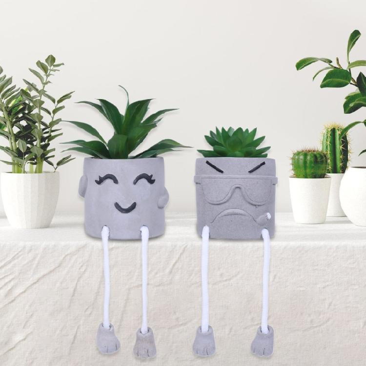 Face Hanging Leg Planter Pots for Indoor Outdoor Plant Smile Face Plant Pots Hanging Flowers Pots Face Planter