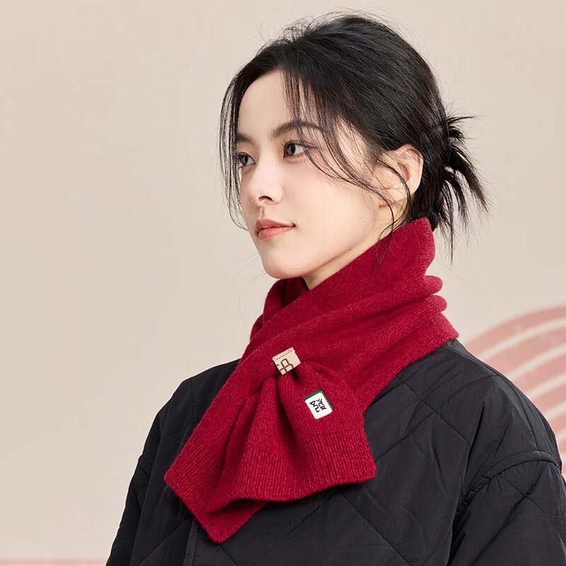 JIUMU Women's Thick Knitted Wool Scarf