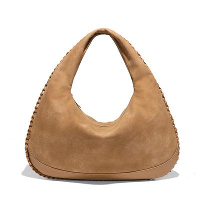 Suede Matte Single-shoulder Women's Bag, Retro Large-capacity Commuting Underarm Bag, Versatile and Fashionable Crescent-shaped Bag