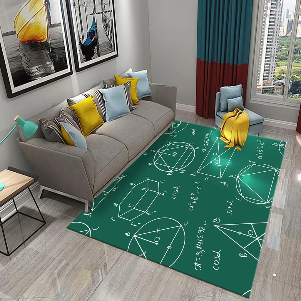 3D Mathematical Formula Carpet Non Slip Educational Rug for Kids Bedroom Bathroom Door Creative Math Mat