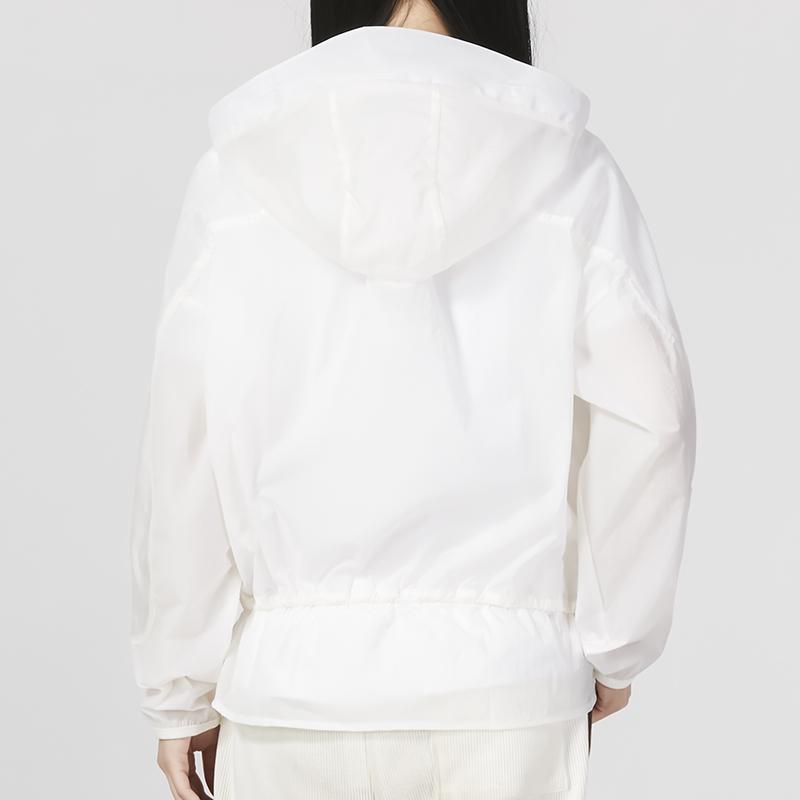 Adidas Lightweight Sports Casual Hooded Jacket Women Outerwear Pink White HY2825