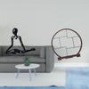 Creative Abstract Thinker Sculpture with Wood Display Stand Unique Decorative Figurine And Organizer
