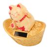 Solar Energy Lucky Cat Ornament Solar Wealth Welcome Waving Hand Fortune Cat Statue for Home Car