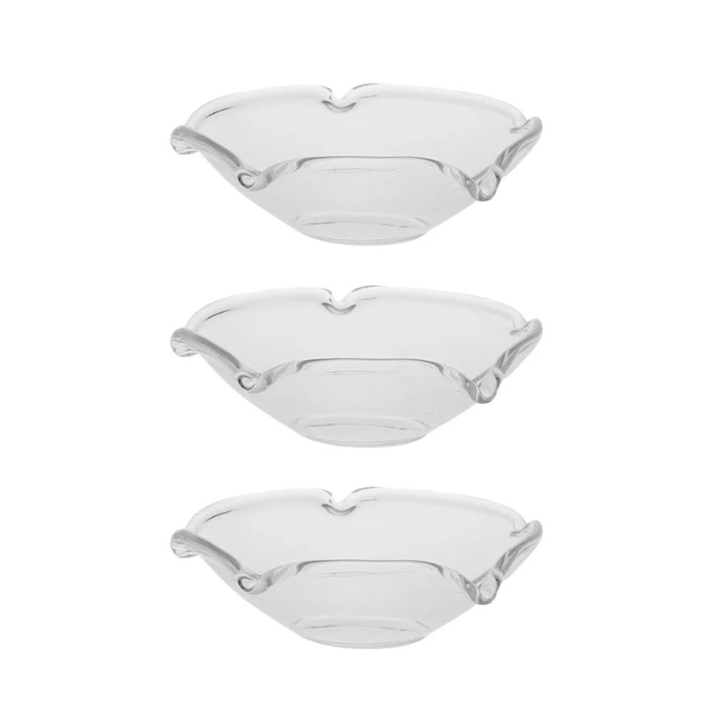 3 Piece Heat Resistant Glass Wax Catcher Tray Reusable Candle Drip Protector Candle Drip Tray  Hotel