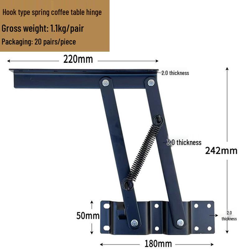 Hydraulic Lift & Fold Coffee Table Hinge - Multifunctional Furniture Hardware Support.