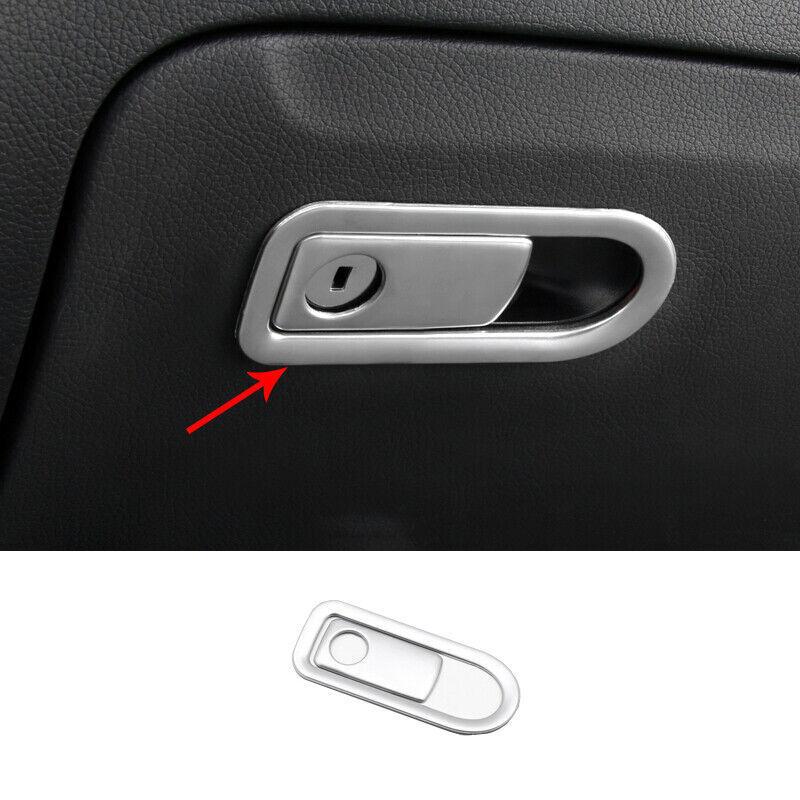 For Mercedes-Benz GLC 16-21 Steel Silver Co-Pilot Glove Boxes Handle Cover Trim