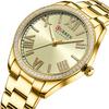 CURREN NEW Luxury Stainless Steel Wristwatches for Ladies Romantic Rose Pink with Rhinestones Roman Numeral Dial