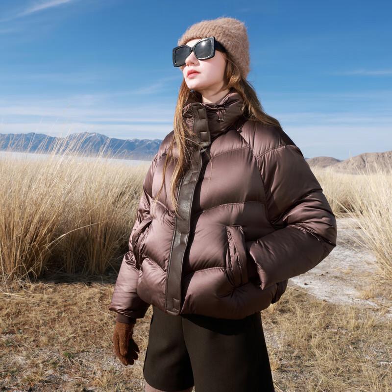 

Sancai Women s Waterproof 90% White Duck Down Short Puffer Jacket L