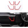 ABS Red Full Interior Decorative Cover Trim Sticker Compatible with Ford F150 2015-2020 (4pcs/Set Inner Door Handle Under Decorative Strip)