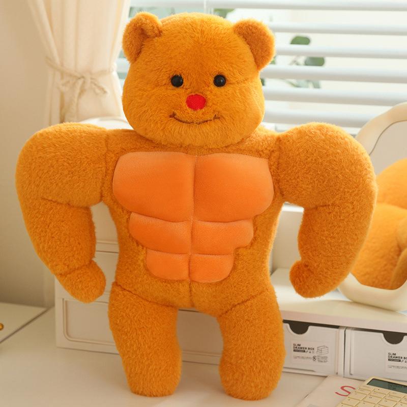 

Creative Muscle Bear Teddy Bear Doll Plush Toy Funny Fitness Muscle Hug Bear Girl Muppet Doll 50cm（0.5kg）