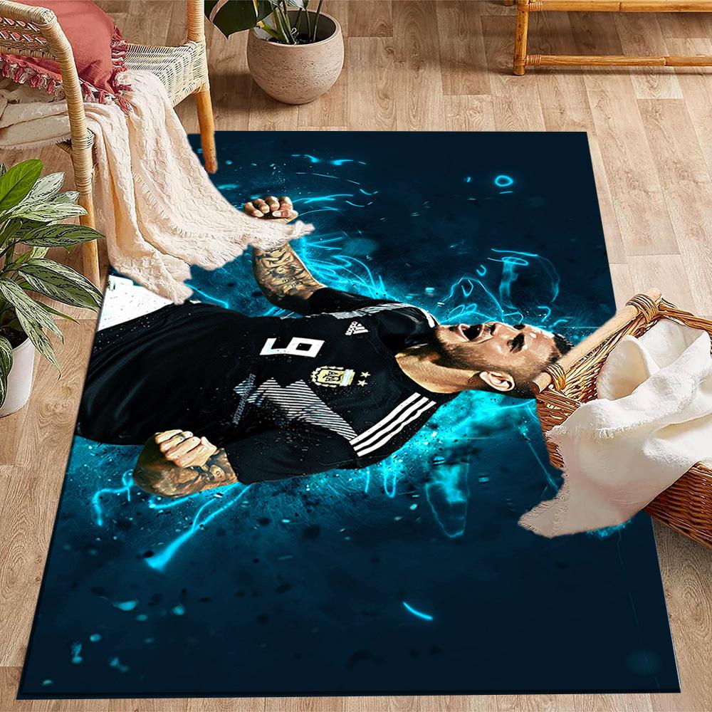 Argentina Football Player Carpet Suitable for Dining Room Bedrooms Entryway Game Room Anti-slip Rug Office Home Decor Gift for Festivals