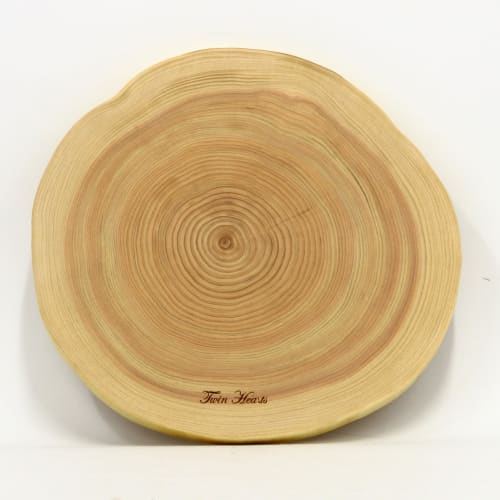 Cypress (Hinoki) Natural Solid Wood Cutting Board/Cooking Plate (24cm Diameter) - Beautiful AA