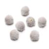 10pcs 17mm Plush Fur Covered Ball Beads Charms Pompom Beads Pendant for DIY Earring Bag Keychain Pendant Jewelry Making Supplies