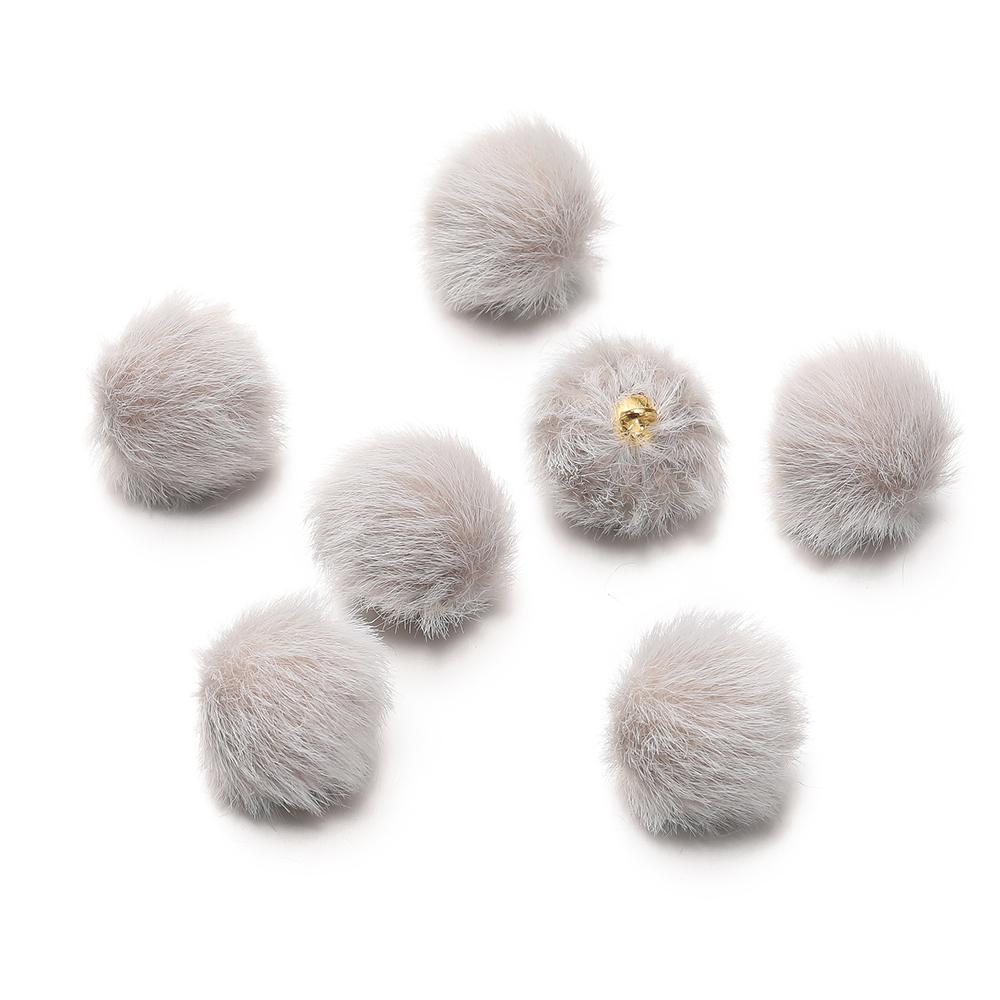 10pcs 17mm Plush Fur Covered Ball Beads Charms Pompom Beads Pendant for DIY Earring Bag Keychain Pendant Jewelry Making Supplies