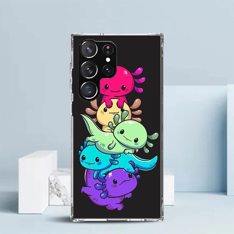 Cute Axolotl Kawaii Soft Cover for Samsung Galaxy S25 Edge S26 S24 S23 Ultra Phone Case S22 S21 Plus S20 FE Print Pattern Shell