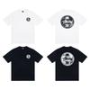 Stussy Nera 8 Classica Filigrana Stampa Lettere 2025 Unisex Streetwear Vestibilità Larga Maglietta in Cotone