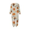Halloween Print Family Matching Hooded Long Sleeved Zippered Jumpsuit Set
