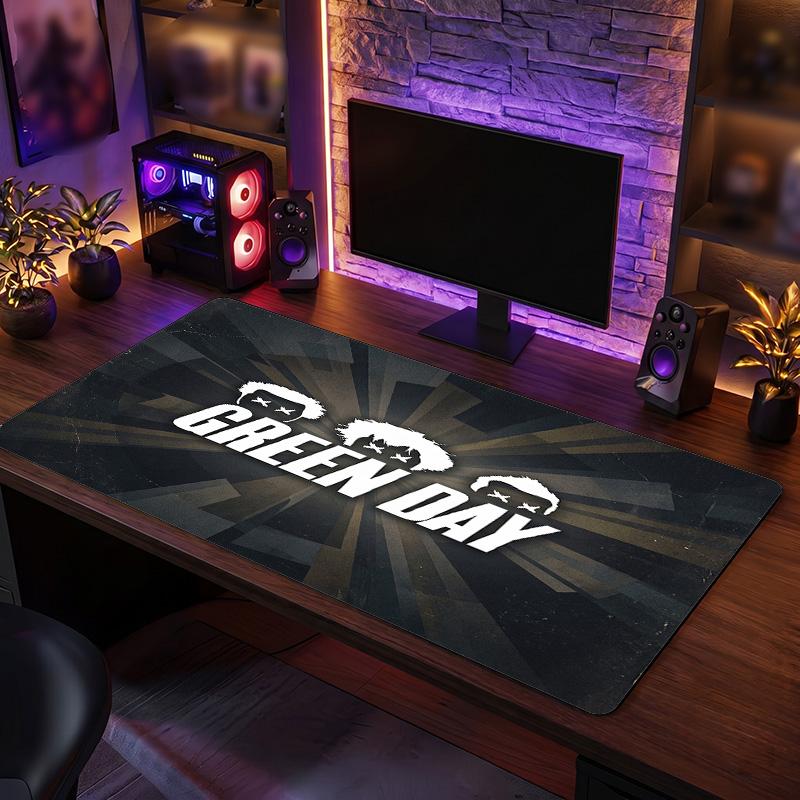 Green Day Druck Großes Mauspadd Glatte Oberfläche Anti?Rutschfeste Schreibtischmatte für Gaming, Büro, Laptop-Dekoration