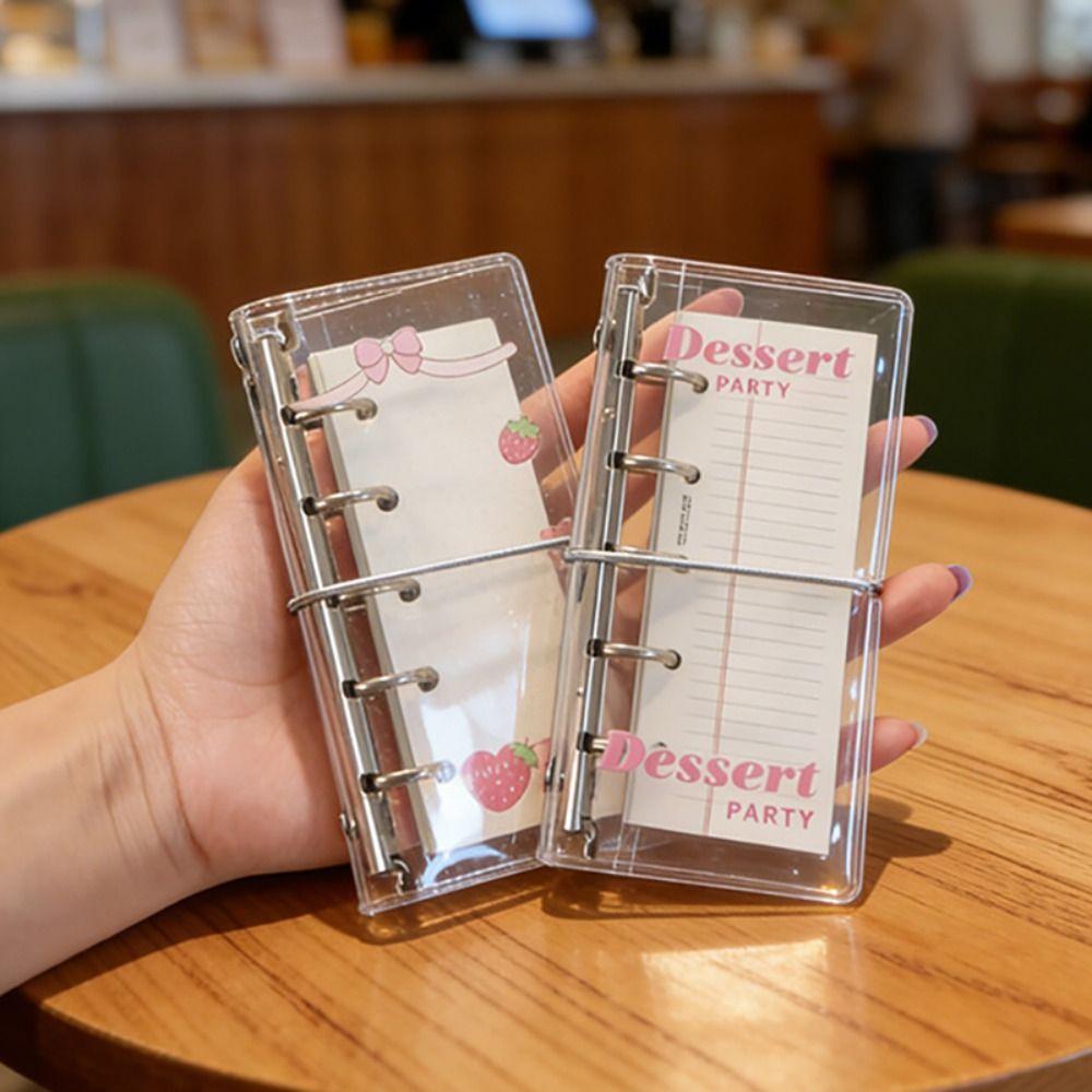 Lightweight Transparent PVC Binder Notebook with Elastic Band M2.5 Loose-leaf Journal DIY Sticker Organizer Stationery Lovers