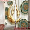 Flat Printing Curtain Ramadan Stamp Digital Printed Polyester Drapes Seasonal Party Holiday Decor Use Bedroom Set Of 2 Made Washable Ready