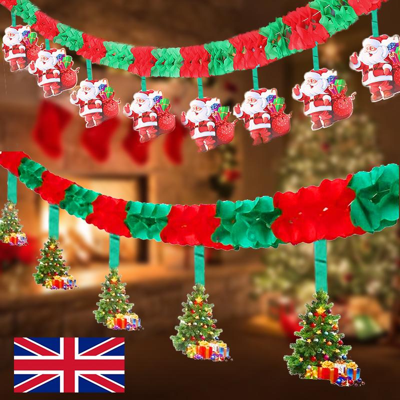 Merry Christmas Decorations Banner Garland Santa Claus Xmas Tree Party Hanging Ornaments Navidad Noel Happy New Year Home Decor