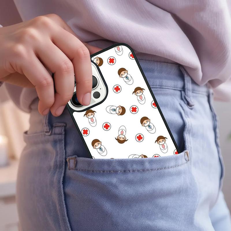 Cartoon Medicine Doctor Nurse Phone Case For iPhone 17 Air 15 16e 14 13 Pro Max Coque 12 11 Pro Max PLUS cover