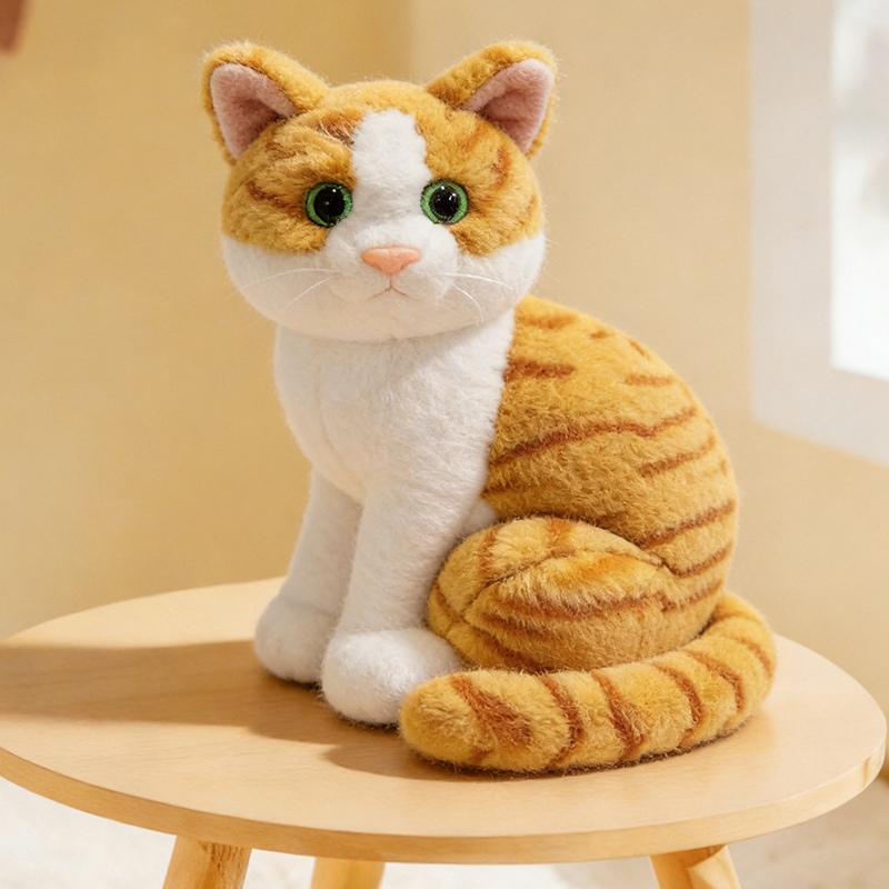 26Cm Cartoon Cat Plush Doll Colorful Gray Orange Cow Cat Siamese Cat Tabby Cat Animal Stuffed Toy Home Decor Gift For Children