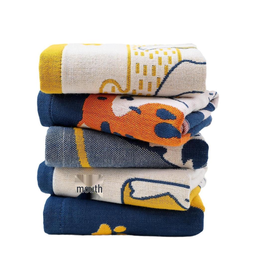 Zhiyang Creative Gauze Infant Face Towels - Naughty Cat Design for Kids' Parties
