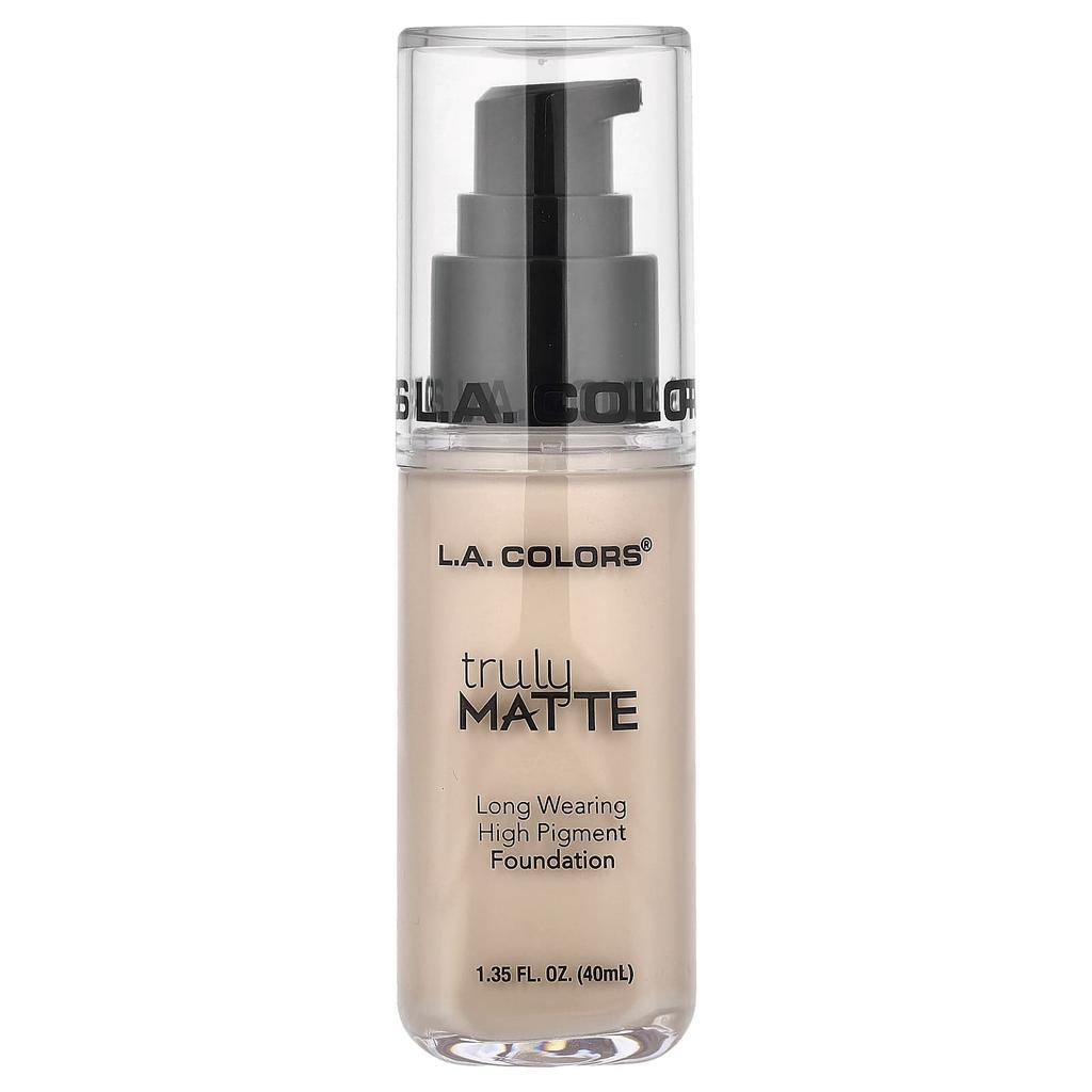 L.A. Colors Truly Matte Foundation, CLM351 Porcelain, 40ml (1.35fl oz)