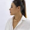 Accessories, exaggerated punk multi-layer chain stacked necklaces, geometric ball personalized niche necklaces