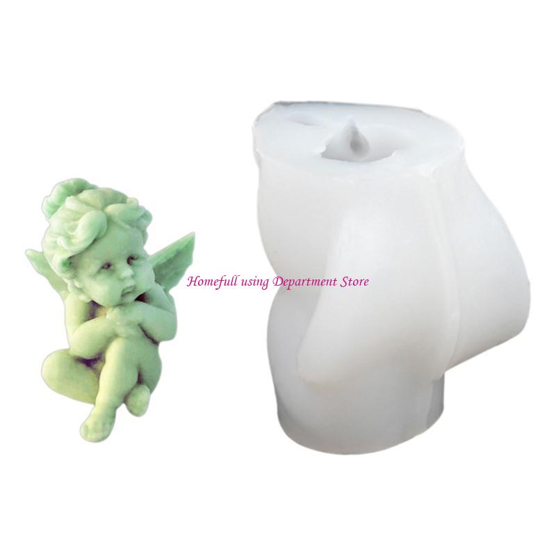 Geflügelter Baby-Statue Silikonform für Kerzen- und Seifenherstellung Silikonformen für handgemachtes Valentinstagsgeschenk