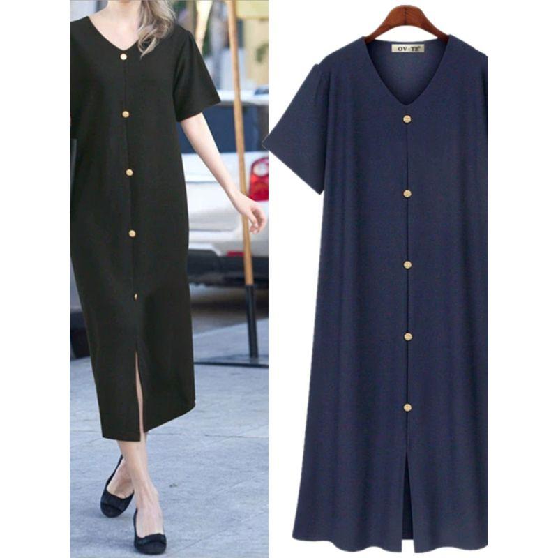 

V Neck Amazon Fashion Summer Dress Short Sleeve Black L